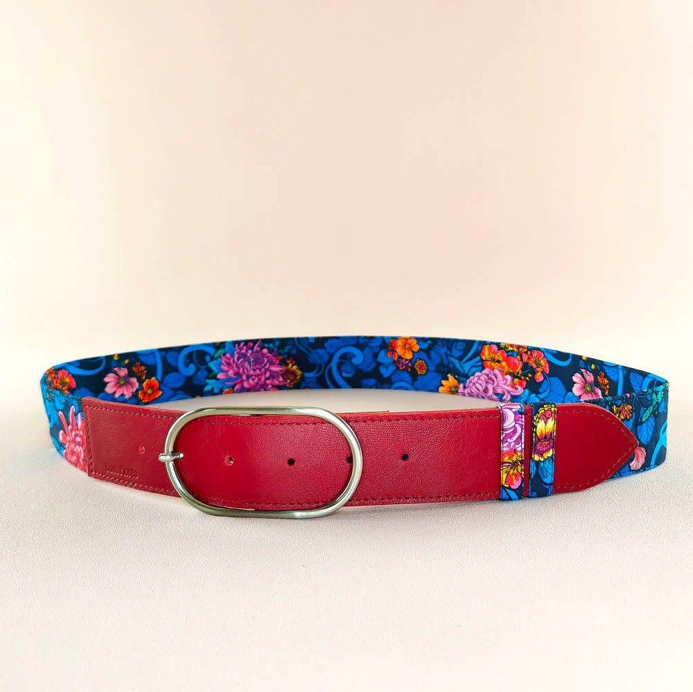 Ceinture en cuir et tissu