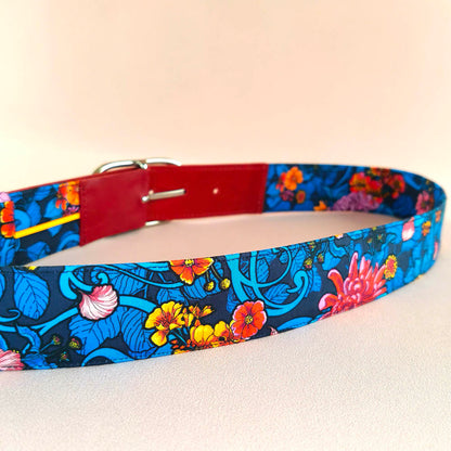 Ceinture en cuir et tissu