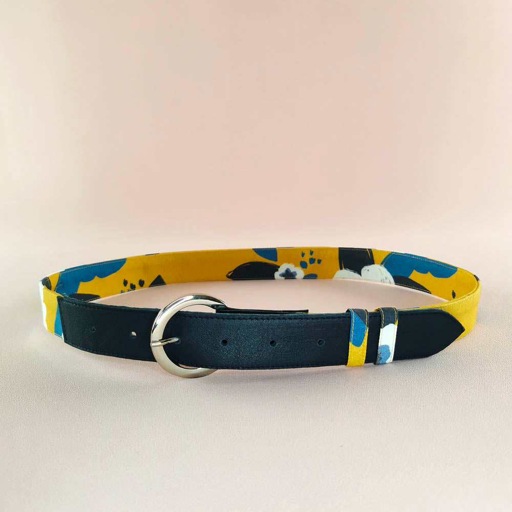 Ceinture en cuir et tissu