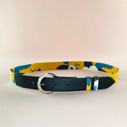 Ceinture en cuir et tissu