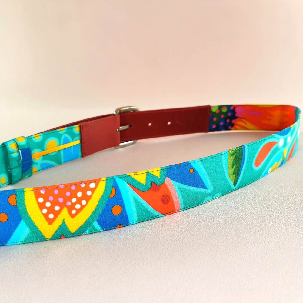 Ceinture en cuir et tissu