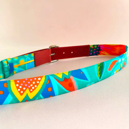 Ceinture en cuir et tissu