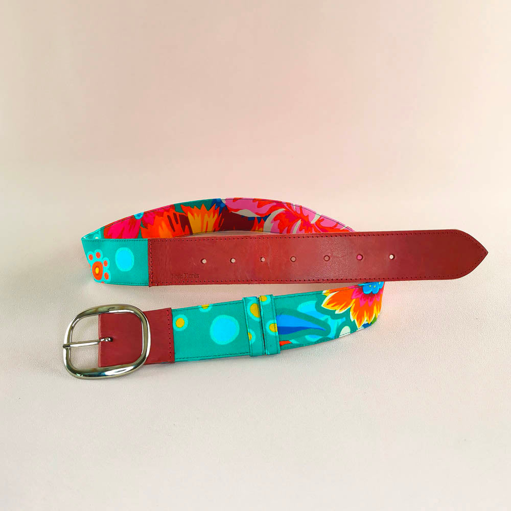 Ceinture en cuir et tissu