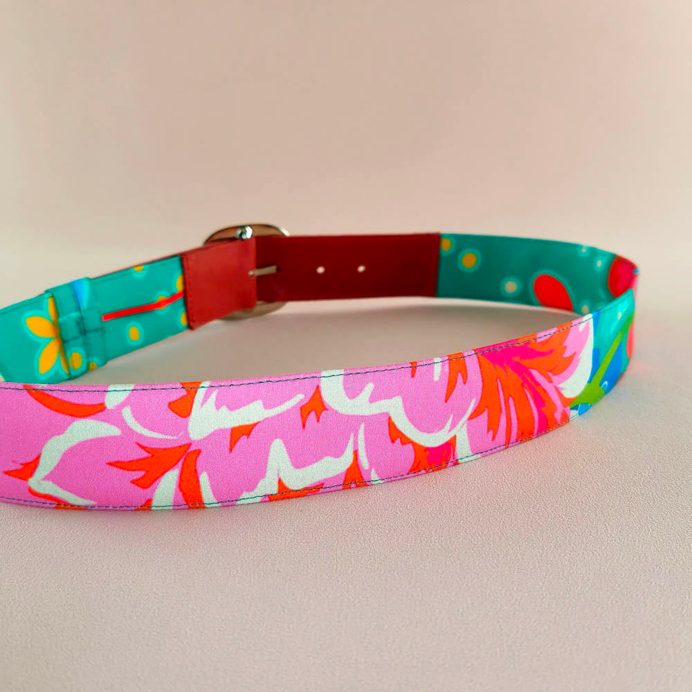 Ceinture en cuir et tissu