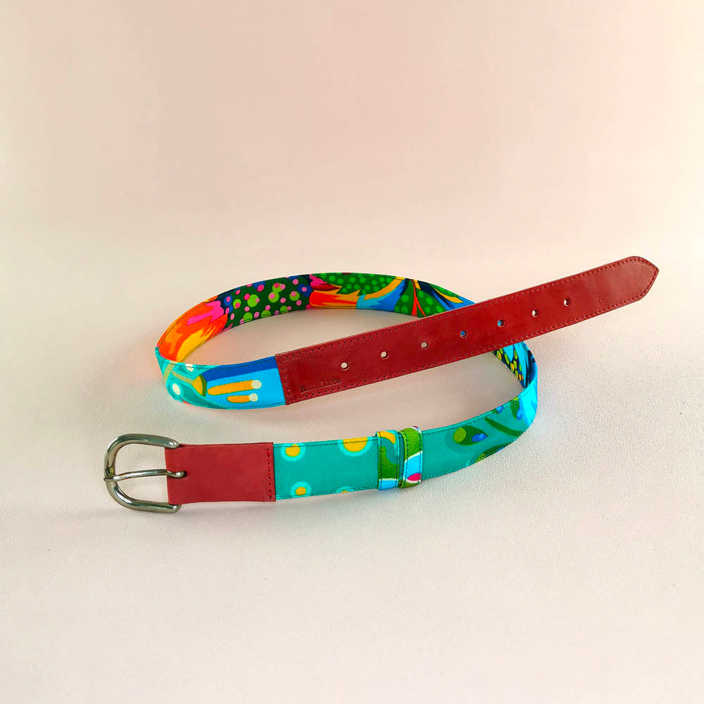 Ceinture en cuir et tissu