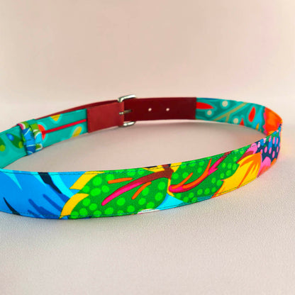 Ceinture en cuir et tissu