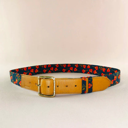 Ceinture en cuir et tissu