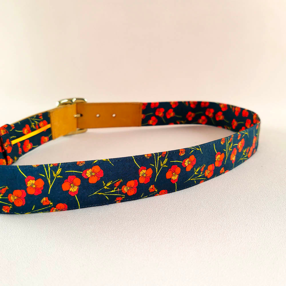 Ceinture en cuir et tissu