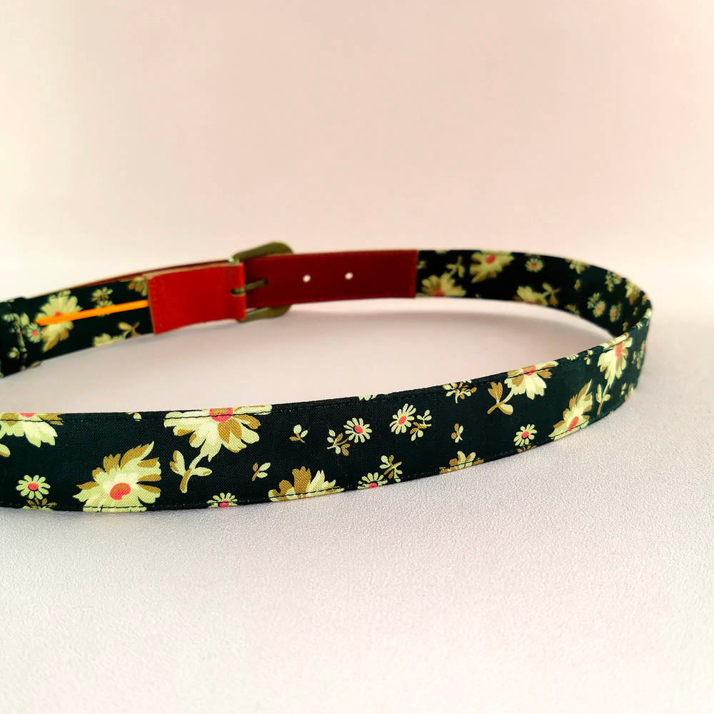 Ceinture en cuir et tissu