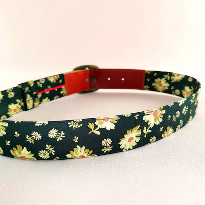 Ceinture en cuir et tissu