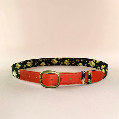 Ceinture en cuir et tissu