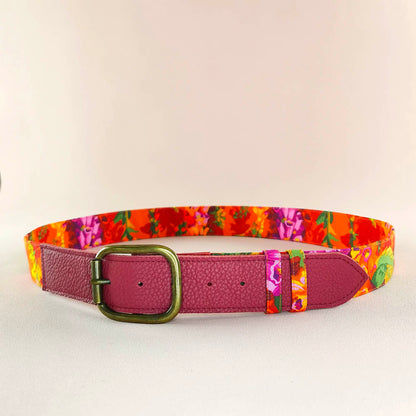 Ceinture en cuir et tissu