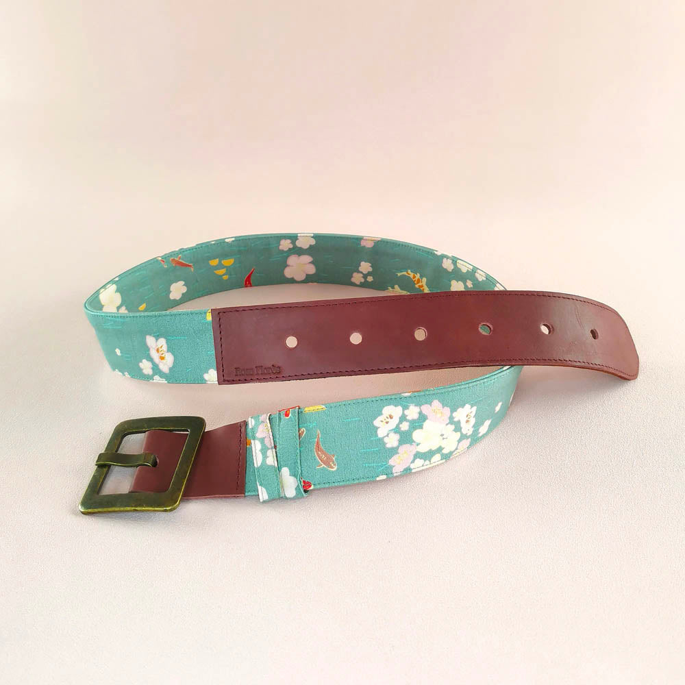 Ceinture en cuir et tissu