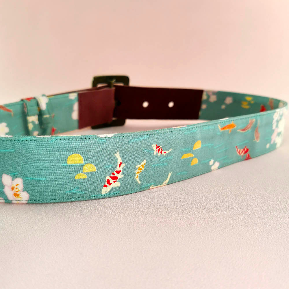 Ceinture en cuir et tissu