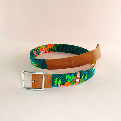Ceinture en cuir et tissu