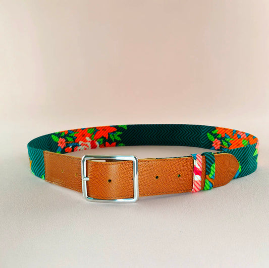 Ceinture en cuir et tissu