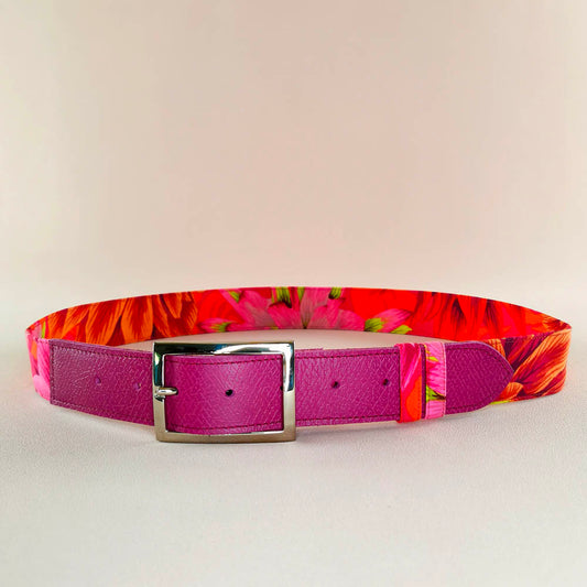 Ceinture en cuir et tissu