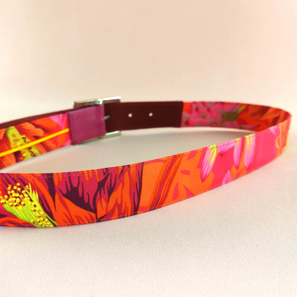 Ceinture en cuir et tissu