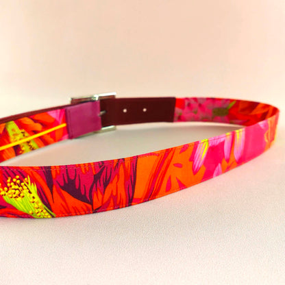 Ceinture en cuir et tissu