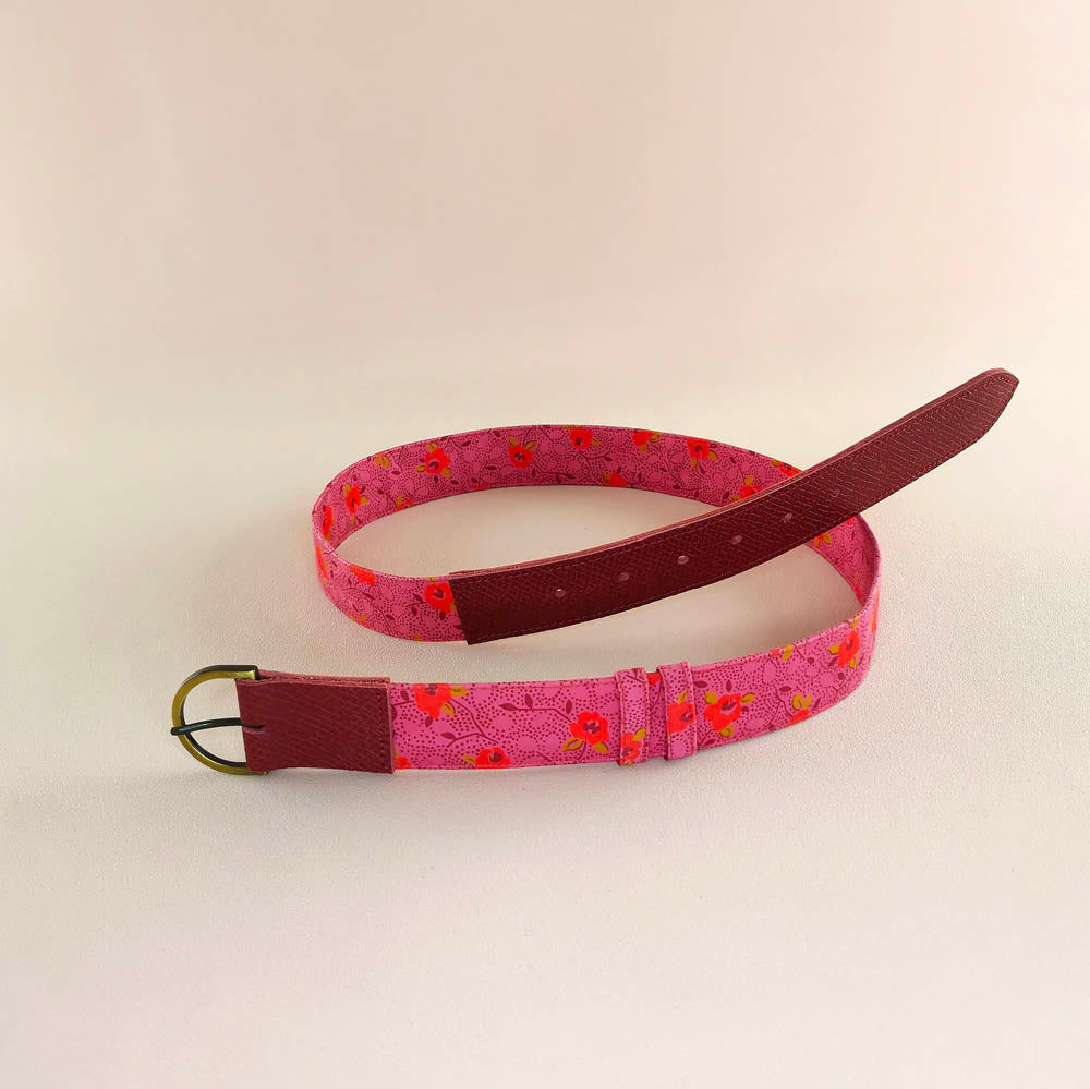 Ceinture en cuir et tissu