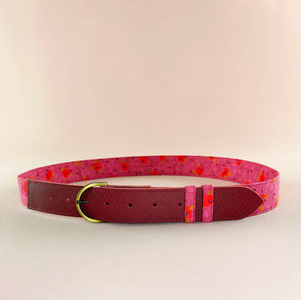 Ceinture en cuir et tissu