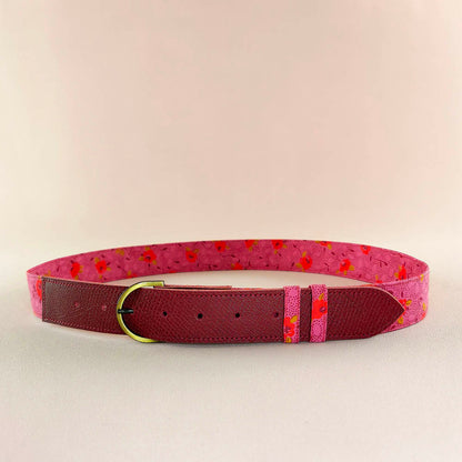 Ceinture en cuir et tissu