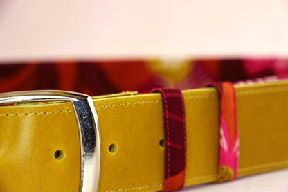 Ceinture en cuir et tissu