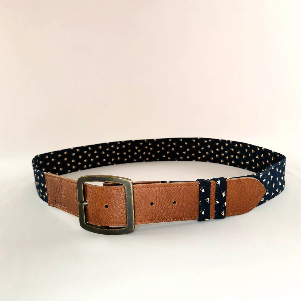 Ceinture en cuir et tissu