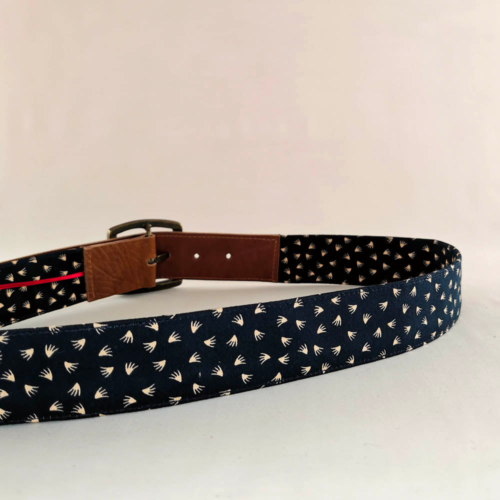 Ceinture en cuir et tissu