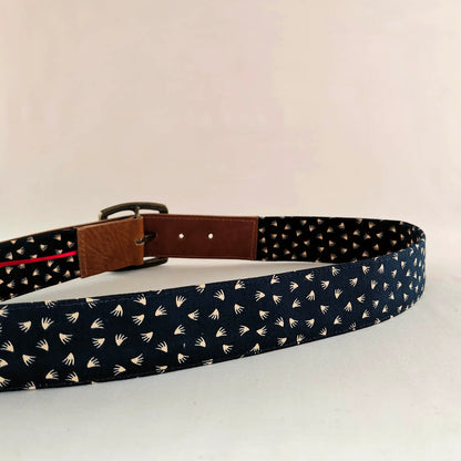 Ceinture en cuir et tissu