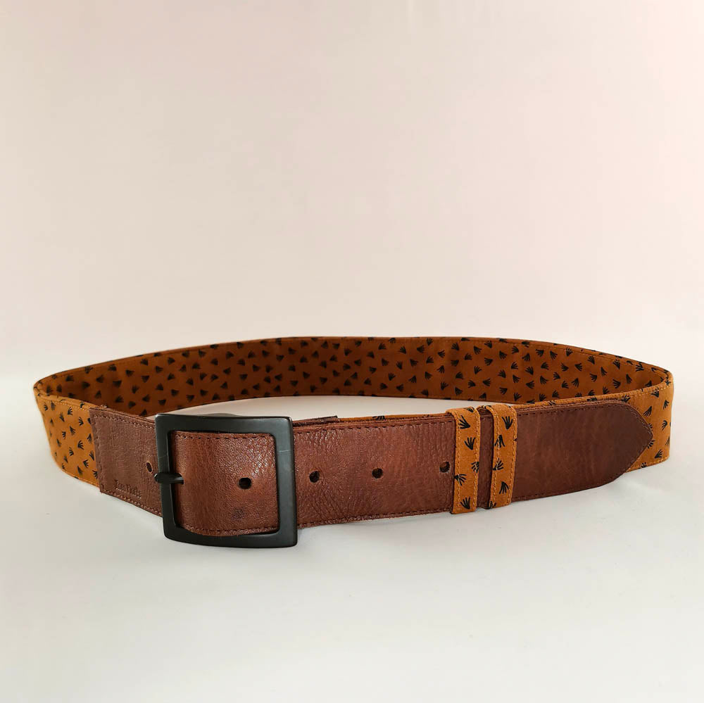 Ceinture en cuir et tissu