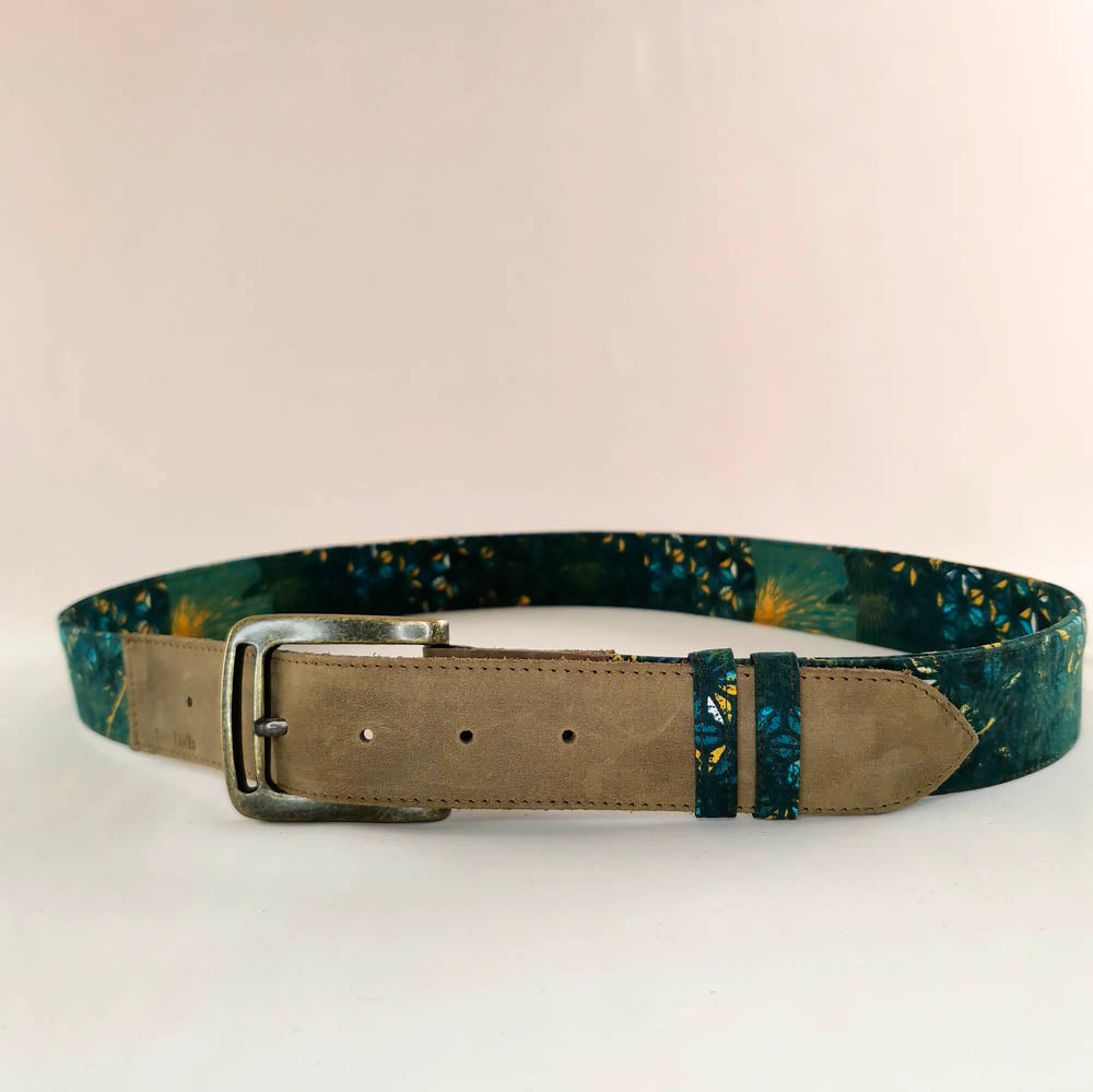 Ceinture en cuir et tissu