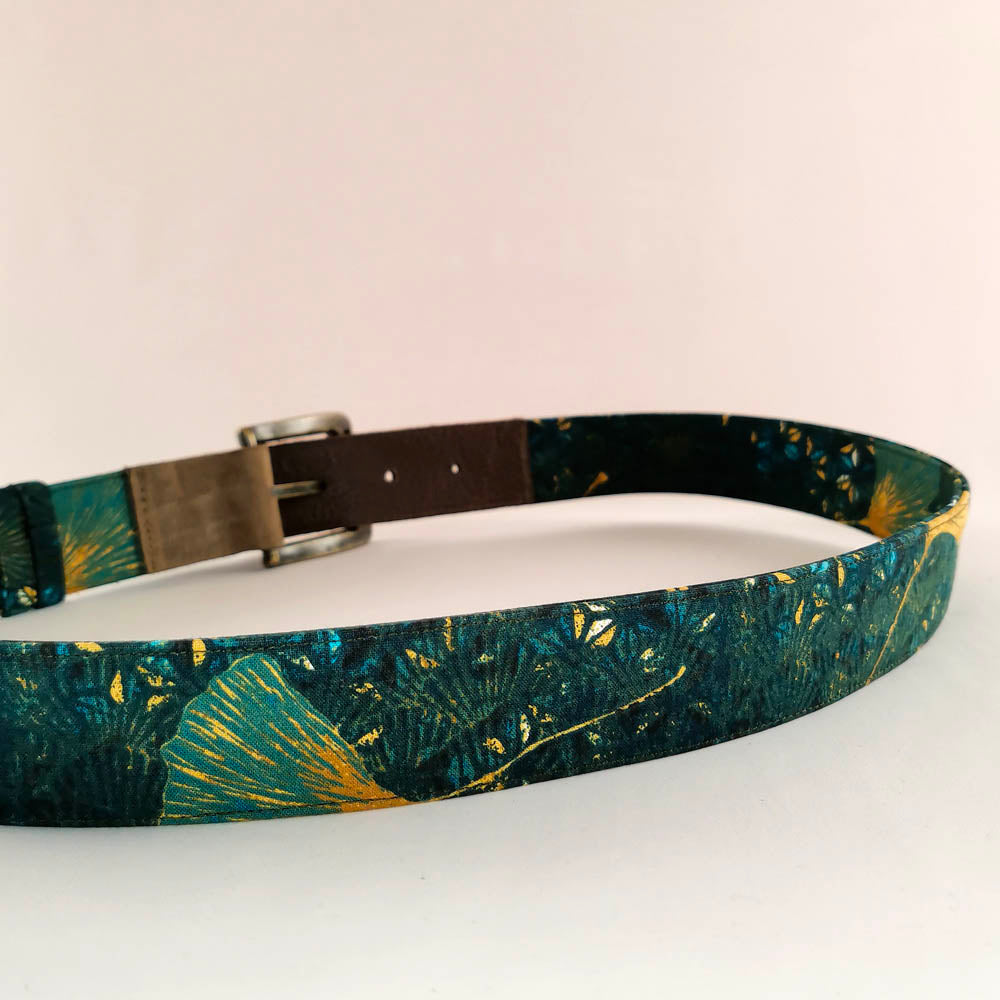Ceinture en cuir et tissu