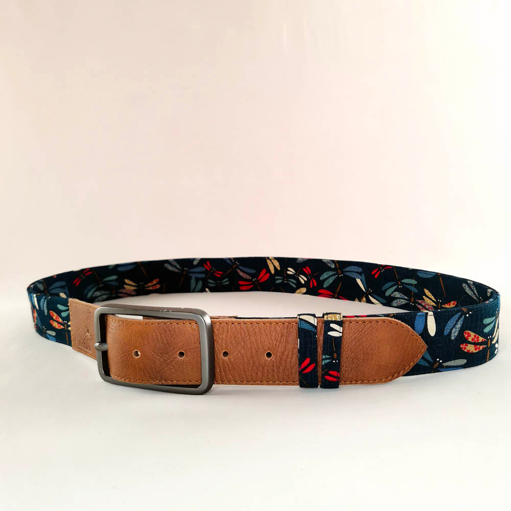 Ceinture en cuir et tissu