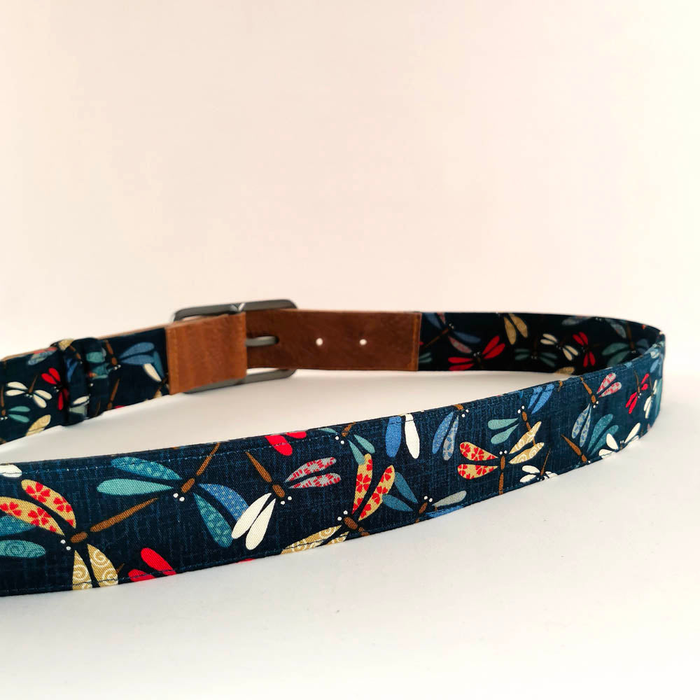 Ceinture en cuir et tissu