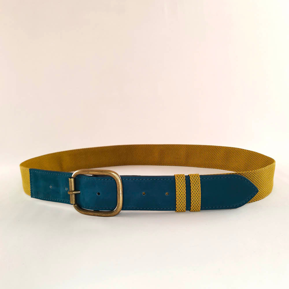 Ceinture en cuir et tissu