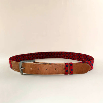 Ceinture en cuir et tissu
