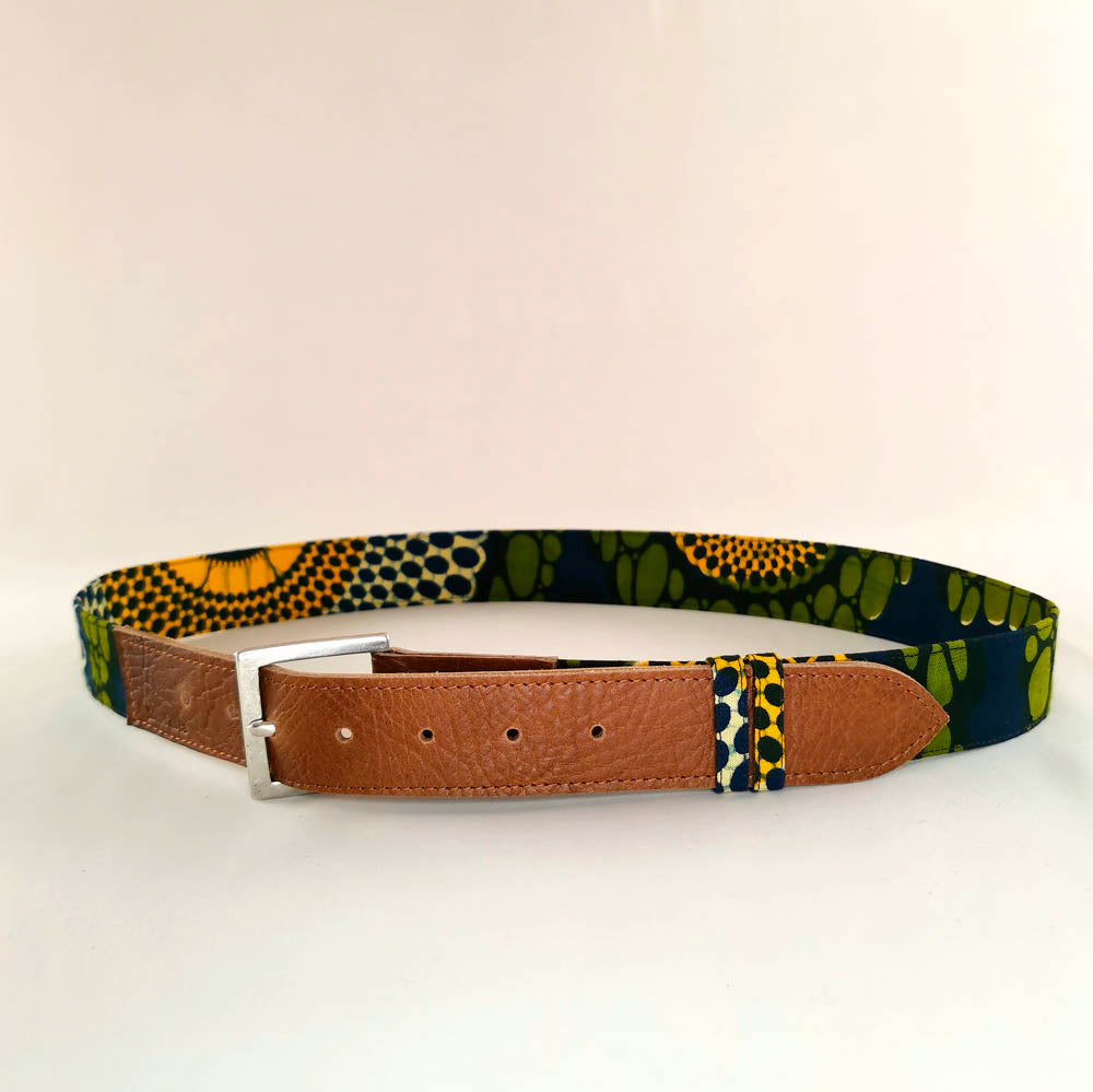 Ceinture en cuir et tissu