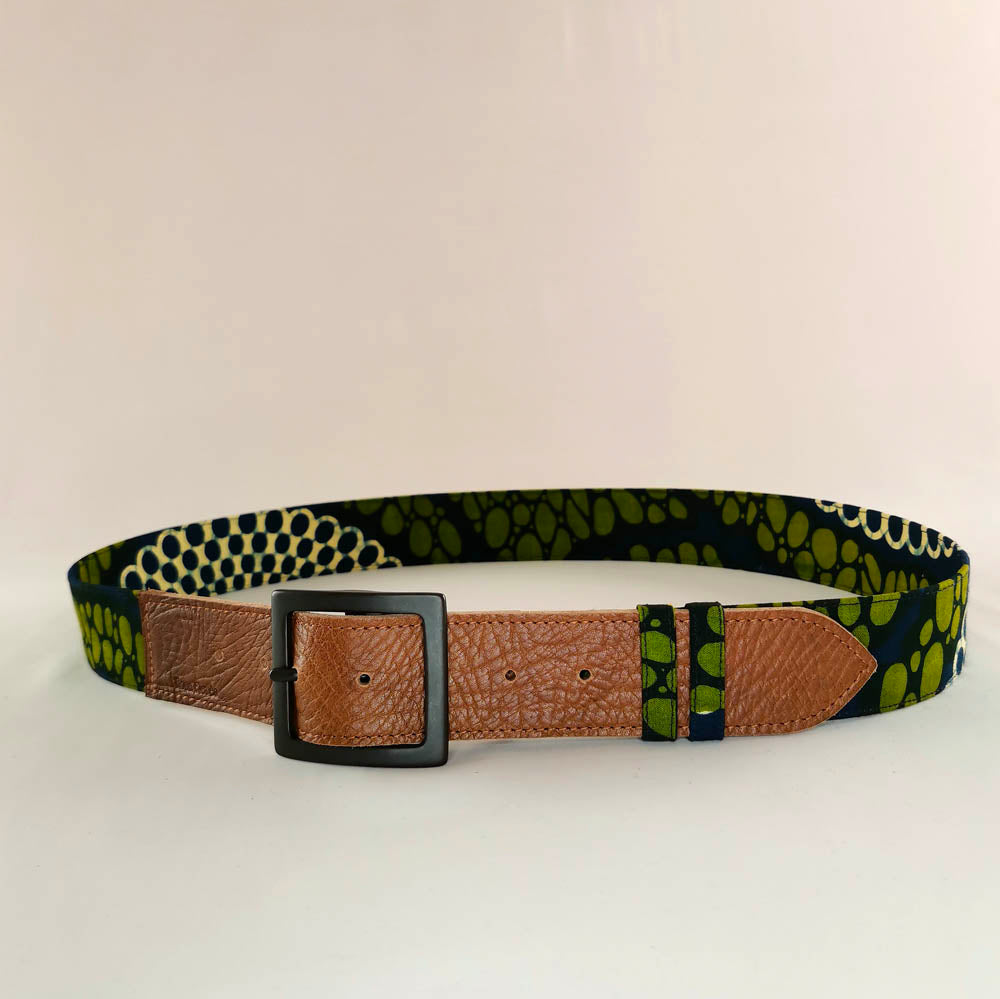 Ceinture en cuir et tissu