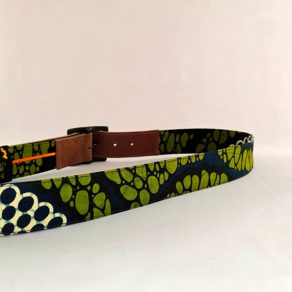 Ceinture en cuir et tissu