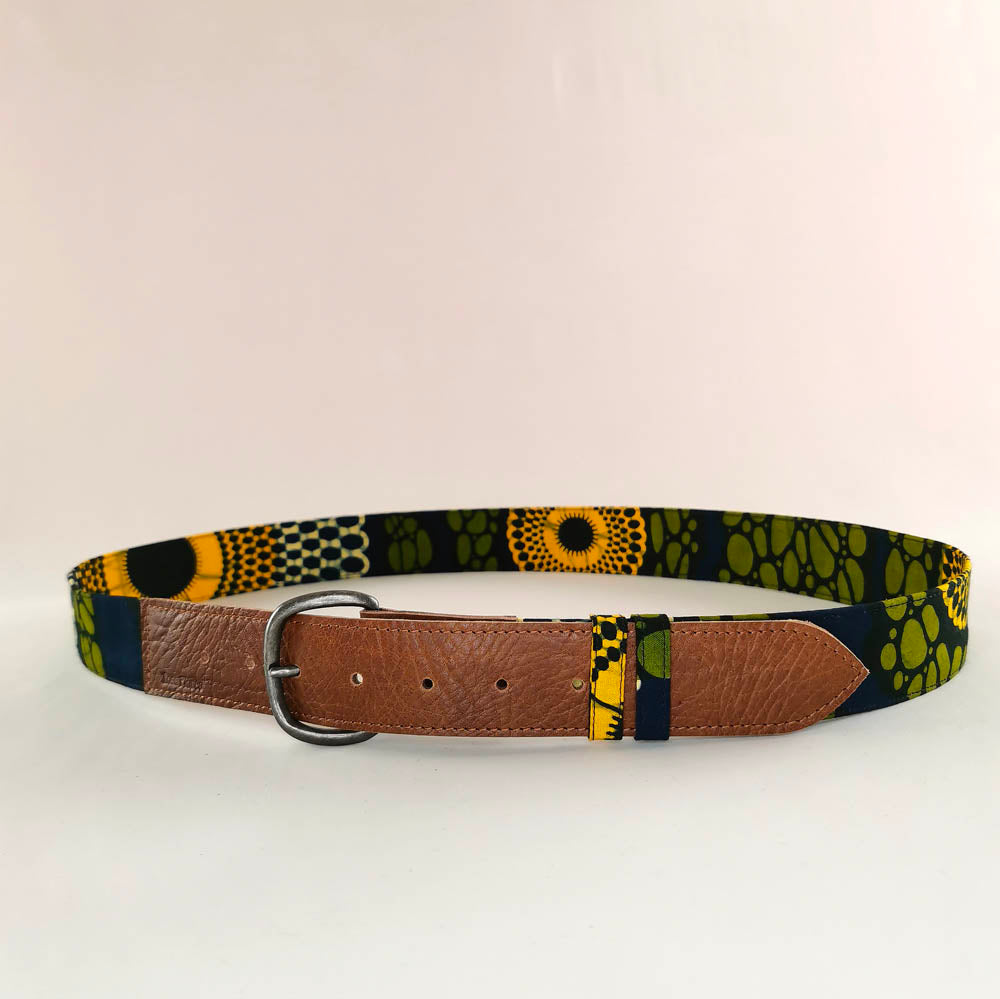 Ceinture en cuir et tissu