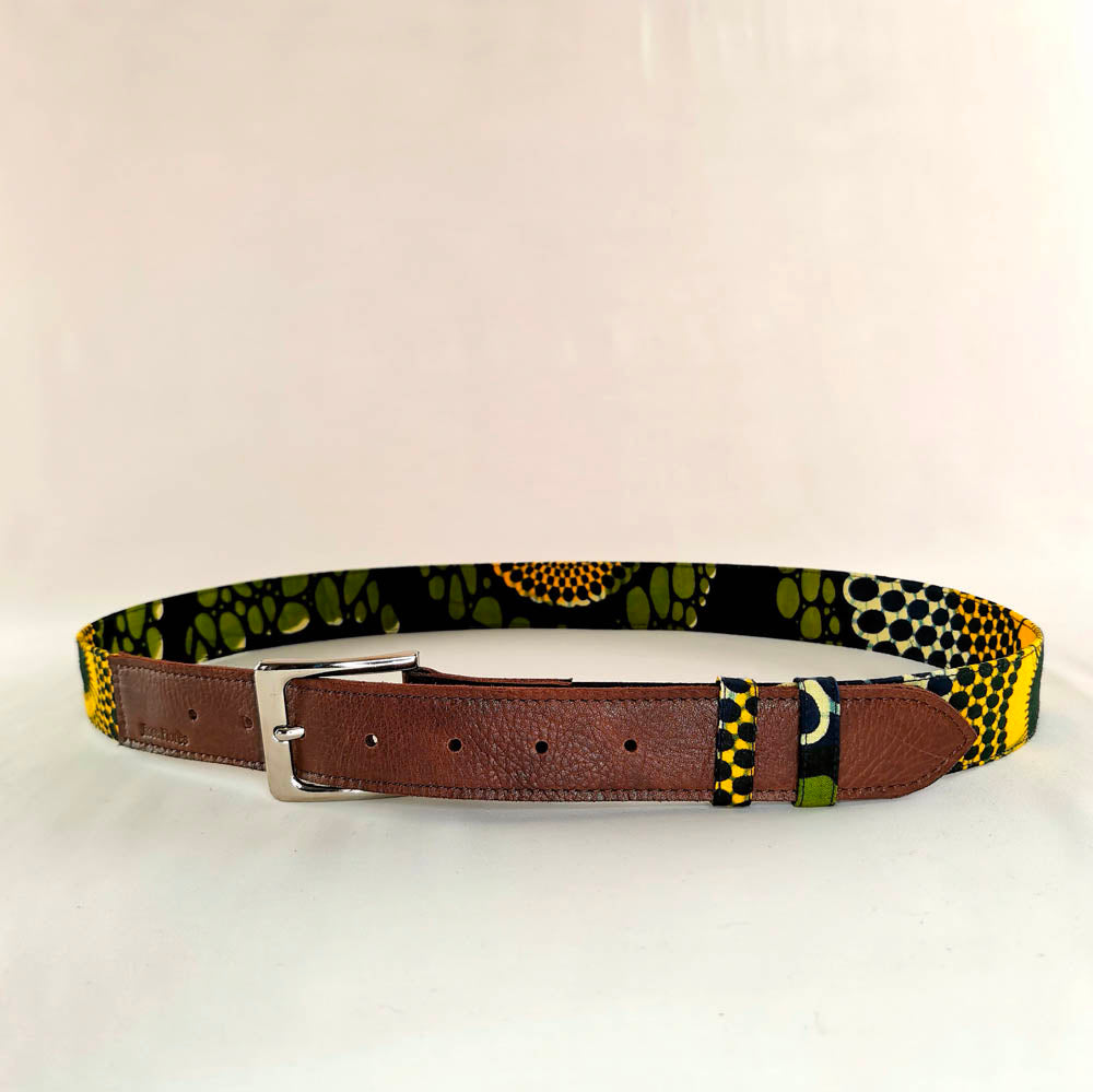 Ceinture en cuir et tissu