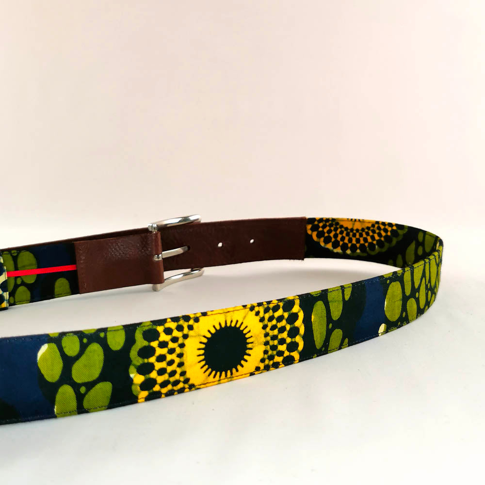 Ceinture en cuir et tissu
