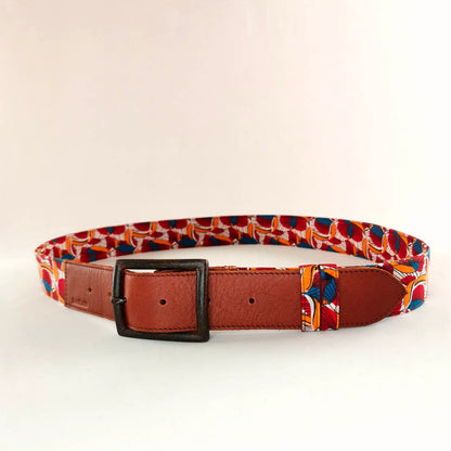 Ceinture en cuir et tissu