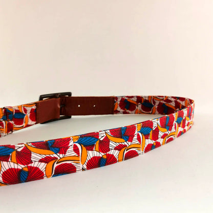 Ceinture en cuir et tissu
