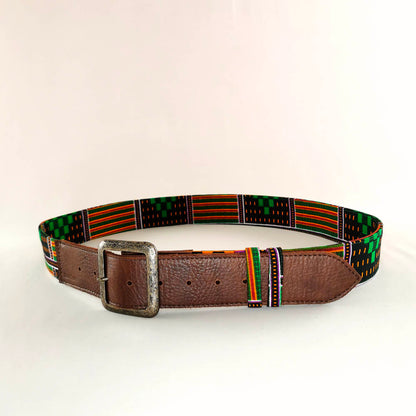 Ceinture en cuir et tissu