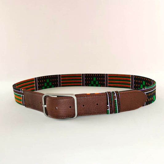 Ceinture en cuir et tissu