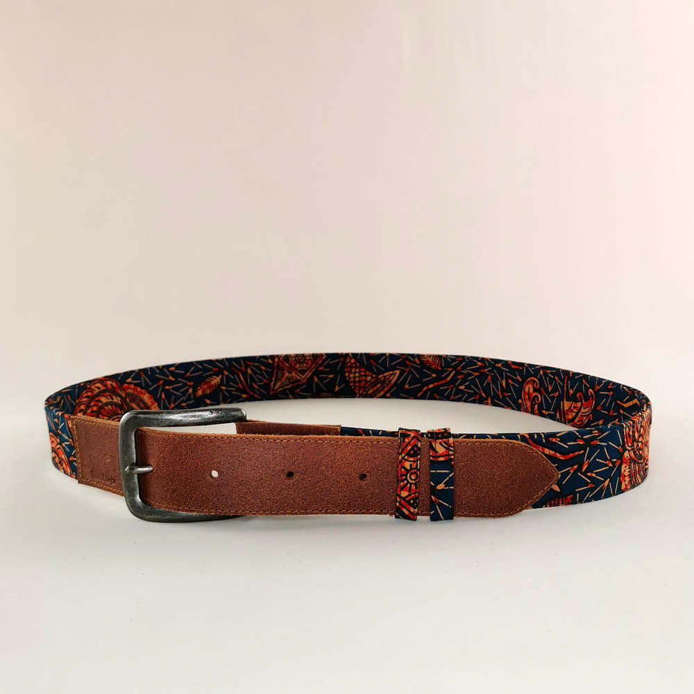 Ceinture en cuir et tissu