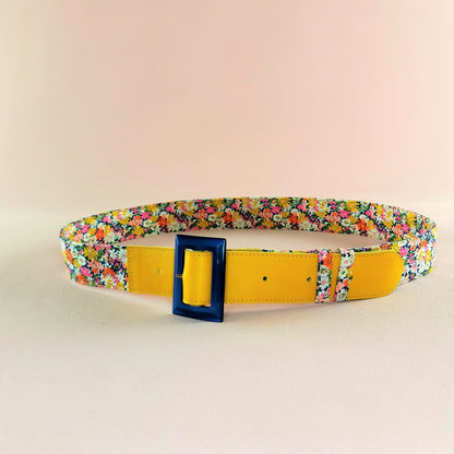 Ceinture en cuir et tissu