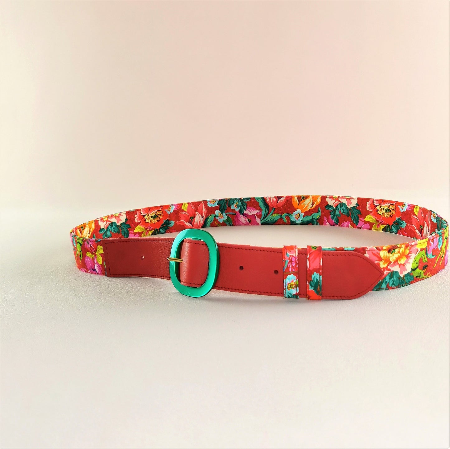 Ceinture en cuir et tissu